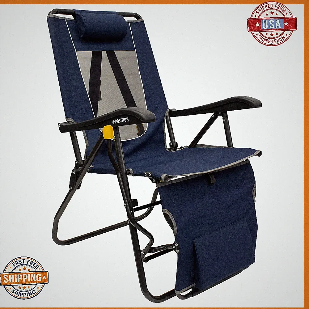 GCI Outdoor Legz Up Lounger Folding Portable Chair, Recliner, Camping, Beach